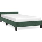 Maison Chic Posteljni okvir - Enojna postelja - Postelja za odrasle brez vzmetnice temno zelen 100x200 cm žamet-J7978, (21765123) Cene