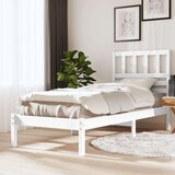  Posteljni okvir bel 75x190 cm trdna borovina, (20884223) | Shoptok.si