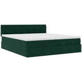  Okvir kreveta s madracima tamnozeleni 200x200cm baršunasti | shoptok.hr