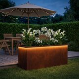  Vrtna posuda za sadnju s LED svjetlom Rđa 40 x 100 x 40 cm Slike