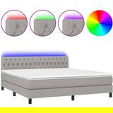  Box spring s madracem LED svjetlosivi 180x200 cm tkanina | shoptok.hr