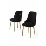 Hanah home Newa set stolica, 46x94x46 cm, 4 dijela, Crna i zlatna boja | Eponuda.ba