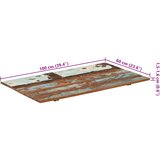  Pravokutna stolna ploča 60 x 100 cm 15 - 16 mm obnovljeno drvo | shoptok.hr