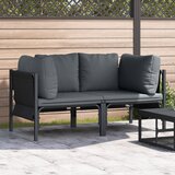 vidaXL Kompleti zunanjega pohištva z blazino z blazino 2 pcs Antracit Cene
