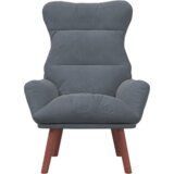 vidaXL Sproščujoči stol temno sivi velur | Shoptok.si