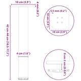  Noge za klub stolić 4 kom. Prirodni čelik 42-44 cm Čelik | shoptok.hr