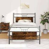  Posteljni okvir brez vzmetnice dimljen hrast 107x203cm inž. les, (21829626) | Shoptok.si