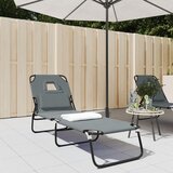 Maison Chic Zložljiv Ležalnik - Sončna ležalnik siva oxford tkanina jeklo s prašnim premazom, (22042769) | Shoptok.si