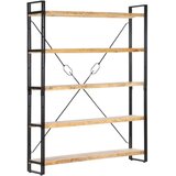 vidaXL knjižna omara 5-nadstropna 140x30x180 cm trden mangov les | Shoptok.si