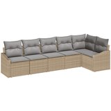 vidaXL set 6 vrtnih kavčev s blazinami bež PE ratan, (22090953) | Shoptok.si