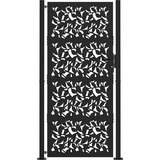  Vrtna vrata crna 100x200 cm dizajn s čeličnim krilom | shoptok.hr