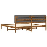 Krevetni okvir s tapiciranim uzglavljem Prirodna i svjetlosiva - Prirodna i svjetlosiva 180 x 200 cm | shoptok.hr