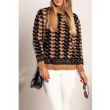Fenzy Pulover S Pepita Uzorkom Sanga, Smeđe-Crni | shoptok.hr