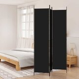 Sobna pregrada s 3 panela crna 150 x 220 cm od tkanine | shoptok.hr