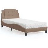  Postelja z vzmetnico kapučino 90x190 cm umetno usnje, (21111466) | Shoptok.si