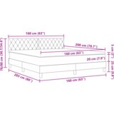 vidaXL Box Spring Krevet s Madracem & LED Tamno Siva 160x200 cm Baršun | shoptok.hr
