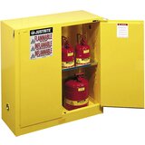 Justrite FM varnostna omara, VxŠxG 1118 x 1092 x 457 mm, samozapiralna vrata, za vodi škodljive snovi, rumena | Shoptok.si
