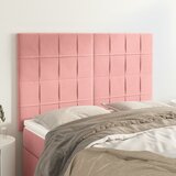 The Living Store posteljno vzglavje 4 kosa roza 72x5x78/88 cm žamet - vzglavje, (21495407) | Shoptok.si
