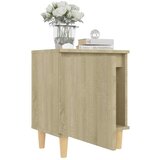  Noćni ormarići s drvenim nogama 2 kom boja hrasta 40x30x50 cm Smeđa | shoptok.hr