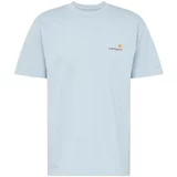 Carhartt WIP Majica 'American Script' svetlo modra / rumena / rdeča