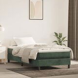 The Living Store Posteljni okvir temno zelen 100x200 cm žamet - Box Spring Posteljni Okvir, (21488197) Cene