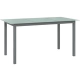 vidaXL vrtna miza svetlo siva 150x90x74 cm aluminij in steklo | Shoptok.si