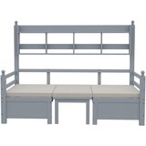 Lumor Kavč postelja 200x90 cm - 2 v 1 postelja in pisalna miza - Z knjižnico - Z udobnimi blazinami - Siva, (22156133) | Shoptok.si