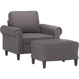 Fotelja s tabureom 60 cm od umjetne kože | shoptok.hr