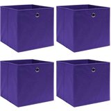 vidaXL Škatle 4 kosi netkano blago 28x28x28 cm vijolične | Shoptok.si
