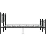  Metalni okvir kreveta uzglavlje i podnožje crni 150x200 cm | shoptok.hr