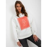 Fashion Hunters Ecru insulated oversize sweatshirt with print Cene