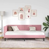  Kutni okvir kreveta Ružičasta 100 cm x 200 cm Baršun | shoptok.hr