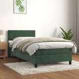 vidaXL Box spring postelja z vzmetnico temno zelena 80x200 cm žamet, (20726740) | Shoptok.si