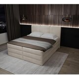 MID.YOU POSTELJA BOXSPRING 160 cm x 200 cm , les, tekstil, leseni material krem barve | Shoptok.si