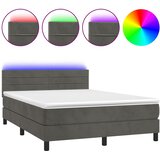  box spring s madracem LED tamnosivi 140x190 cm baršun | shoptok.hr