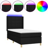 Maison Chic Box spring postelja - Vzmetna postelja z vzmetnico LED črna 90x190 cm blago SL8940, (21901430) Cene