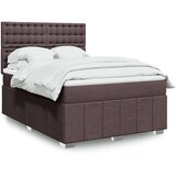 vidaXL Krevet s oprugama i madracem tamnosmeđi 160x200 cm tkanina | shoptok.hr