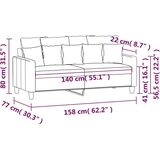  Dvosjed od tkanine smeđi 140 cm | shoptok.hr