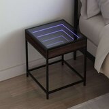 vidaXL Noćni ormarić s beskonačnim LED boja smeđeg hrasta 40x40x51 cm | shoptok.hr
