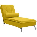  Masažna počivaljka s valjkastim jastukom žuta baršunasta | shoptok.hr