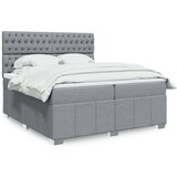 vidaXL Krevet s oprugama i madracem svjetlosivi 200 x 200cm od tkanine | shoptok.hr