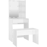  Set toaletnog stolića LED sjajni bijeli od konstruiranog drva | shoptok.hr
