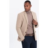 Ombre Elegant men's SLIM FIT jacket with rayon - beige | Eponuda.ba