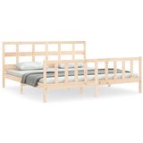  Kreveta s uzglavljem 200 x 200 cm od masivnog drva | shoptok.hr