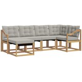 vidaXL Zunanja garnitura za sedenje 6 pcs Bela in svetlo siva, (5000281959) | Shoptok.si