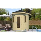Male kuće Vanjska sauna TORNIO 239 × 239 cm sa šindrom Cijene