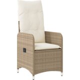 vidaXL 3 Kosni Vrtni Jedilni Set z Blazinami Bež Poly Rattan | Shoptok.si