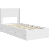  Okvir za krevet s pohranom i uzglavljem s ladicama Bijela - Bijela 100 x 200 cm | shoptok.hr