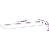 vidaXL Površina za umivaonik neobrađena 140x40x2 cm od drva bagrema | shoptok.hr