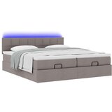 vidaXL Otomanski posteljni okvir z vzmetnicami taupe 200x200 cm blago | Shoptok.si